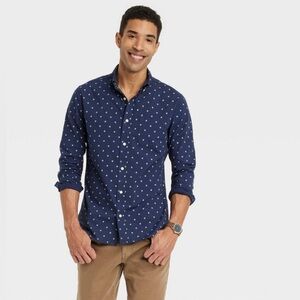 Goodfellow & Co Dark Blue Shirt with White Dots